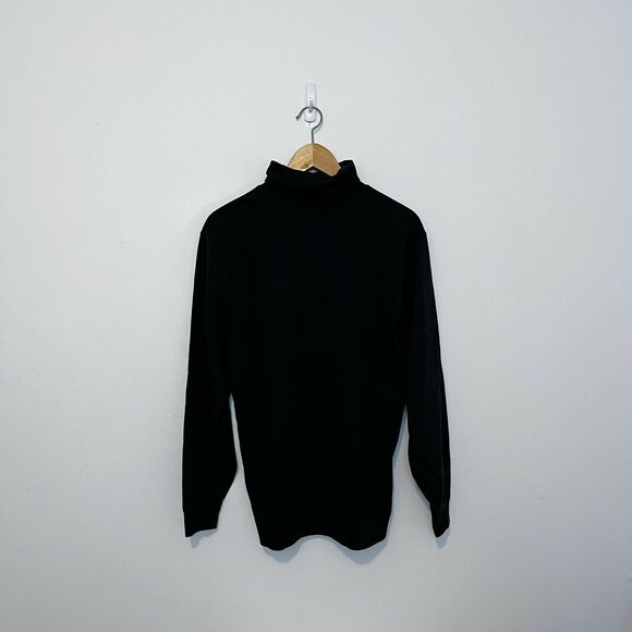 1990s LL Bean USA Turtleneck Sweatshirt Sweater Pullover Black Vintage VTG Sz M - Picture 2 of 3